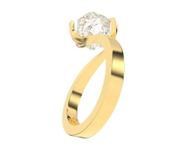 Beyaz arkaplanda izole edilmiş değerli halka     