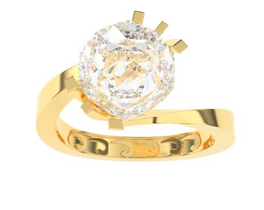 Beyaz arkaplanda izole edilmiş değerli halka     