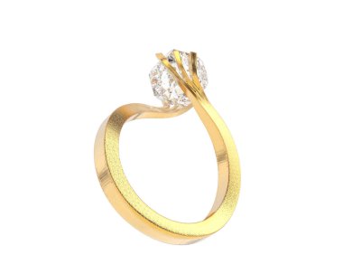 Beyaz arkaplanda izole edilmiş değerli halka     