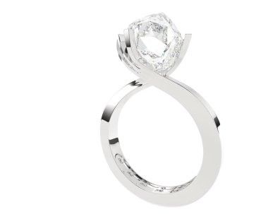 Beyaz arkaplanda izole edilmiş değerli halka     