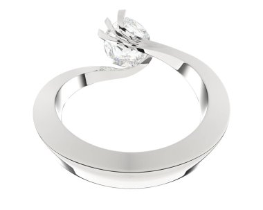 Beyaz arkaplanda izole edilmiş değerli halka     