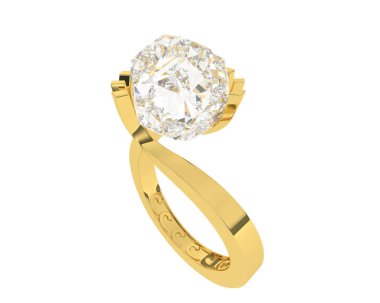 Beyaz arkaplanda izole edilmiş değerli halka     