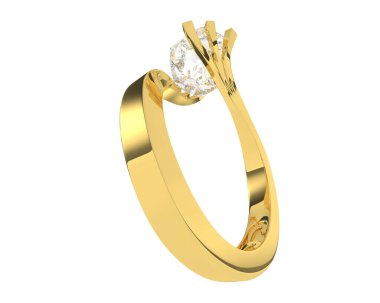 Beyaz arkaplanda izole edilmiş değerli halka     