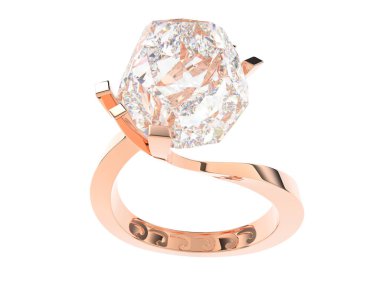 Beyaz arkaplanda izole edilmiş değerli halka     