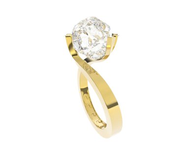 Beyaz arkaplanda izole edilmiş değerli halka     