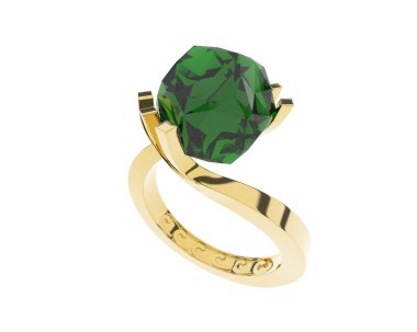 Beyaz arkaplanda izole edilmiş değerli halka     