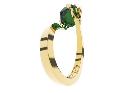 Beyaz arkaplanda izole edilmiş değerli halka     