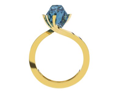 Beyaz arkaplanda izole edilmiş değerli halka     