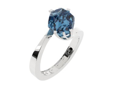 Beyaz arkaplanda izole edilmiş değerli halka     