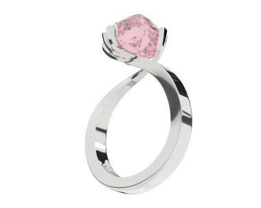 Beyaz arkaplanda izole edilmiş değerli halka     