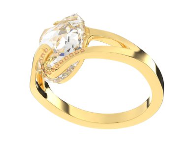 Beyaz arkaplanda izole edilmiş değerli halka     