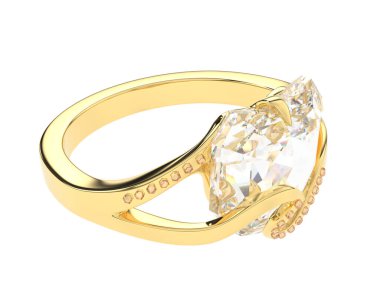 Beyaz arkaplanda izole edilmiş değerli halka     