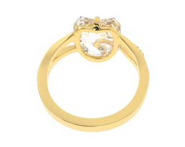 Beyaz arkaplanda izole edilmiş değerli halka     