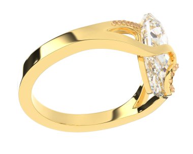 Beyaz arkaplanda izole edilmiş değerli halka     