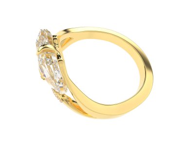 Beyaz arkaplanda izole edilmiş değerli halka     