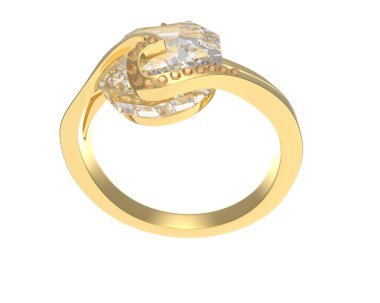 Beyaz arkaplanda izole edilmiş değerli halka     