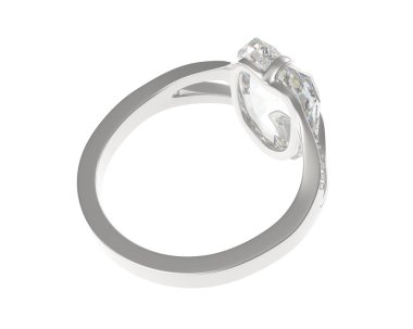 Beyaz arkaplanda izole edilmiş değerli halka     