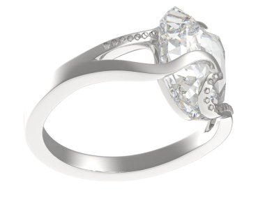 Beyaz arkaplanda izole edilmiş değerli halka     