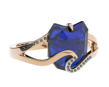 Beyaz arkaplanda izole edilmiş değerli halka     