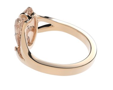 Beyaz arkaplanda izole edilmiş değerli halka     