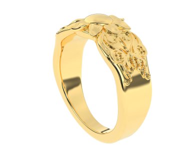 Beyaz arkaplanda izole edilmiş değerli halka     