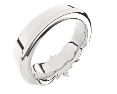 Beyaz arkaplanda izole edilmiş değerli halka     