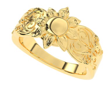 Beyaz arkaplanda izole edilmiş değerli halka     