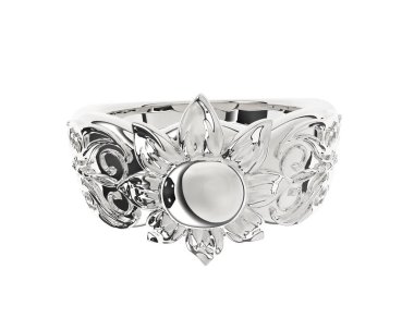 Beyaz arkaplanda izole edilmiş değerli halka     