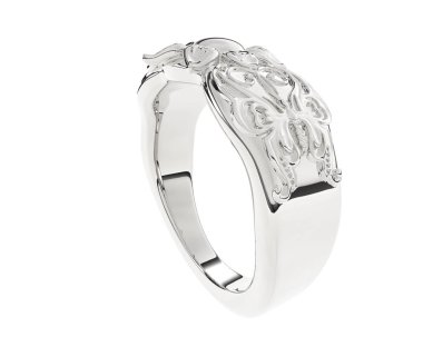 Beyaz arkaplanda izole edilmiş değerli halka     