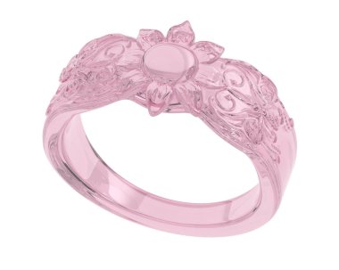 Beyaz arkaplanda izole edilmiş değerli halka     