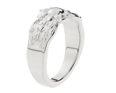 Beyaz arkaplanda izole edilmiş değerli halka     