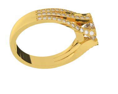 Beyaz arkaplanda izole edilmiş değerli halka     