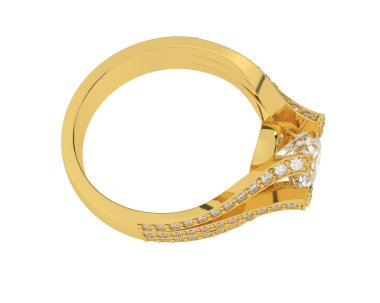 Beyaz arkaplanda izole edilmiş değerli halka     