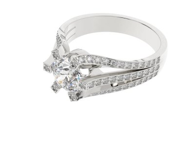 Beyaz arkaplanda izole edilmiş değerli halka     