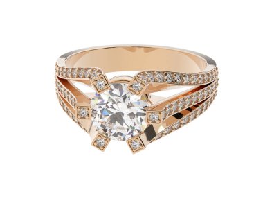 Beyaz arkaplanda izole edilmiş değerli halka     