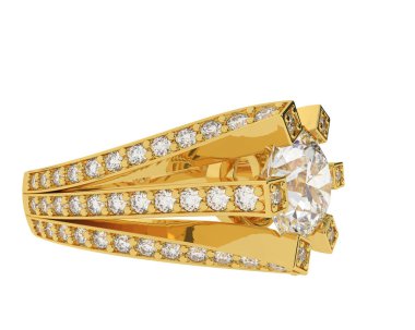 Beyaz arkaplanda izole edilmiş değerli halka     