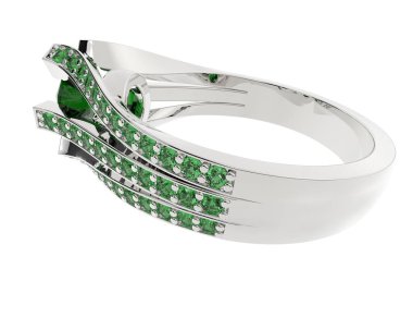 Beyaz arkaplanda izole edilmiş değerli halka     