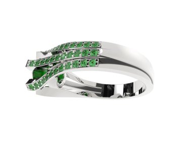 Beyaz arkaplanda izole edilmiş değerli halka     