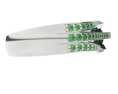 Beyaz arkaplanda izole edilmiş değerli halka     