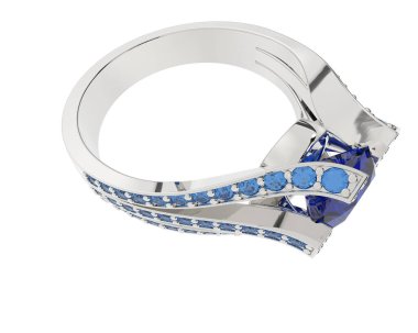 Beyaz arkaplanda izole edilmiş değerli halka     