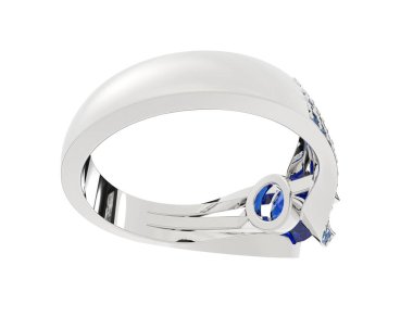 Beyaz arkaplanda izole edilmiş değerli halka     