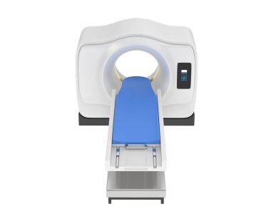 MRI tarayıcısı arka planda izole edildi. 3d görüntüleme - illüstrasyon