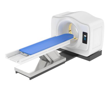 MRI tarayıcısı arka planda izole edildi. 3d görüntüleme - illüstrasyon