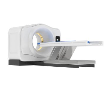 MRI tarayıcısı arka planda izole edildi. 3d görüntüleme - illüstrasyon