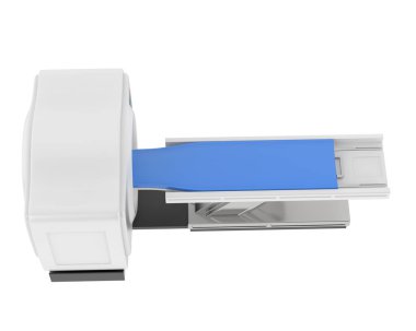 MRI tarayıcısı arka planda izole edildi. 3d görüntüleme - illüstrasyon