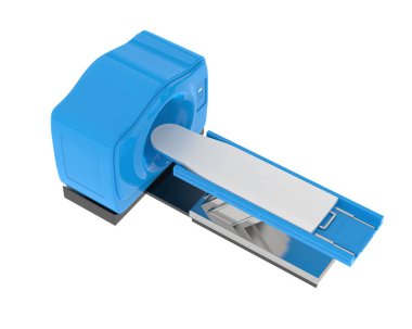 MRI tarayıcısı arka planda izole edildi. 3d görüntüleme - illüstrasyon