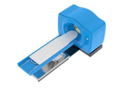 MRI tarayıcısı arka planda izole edildi. 3d görüntüleme - illüstrasyon