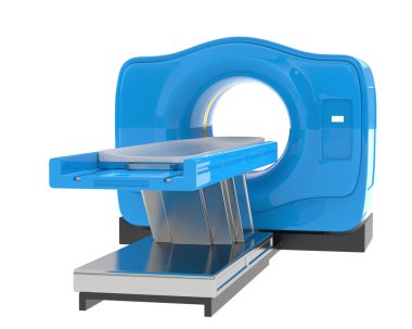 MRI tarayıcısı arka planda izole edildi. 3d görüntüleme - illüstrasyon