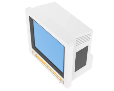 ECG monitörü arka planda izole edildi. 3d görüntüleme - illüstrasyon