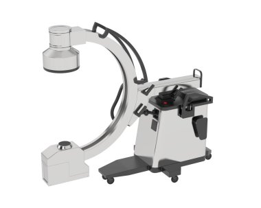 Röntgen cihazı arka planda izole edildi. 3d görüntüleme - illüstrasyon   